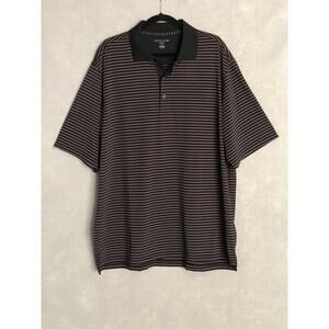Nicklaus Golf Shirt Men's XL Stripe Short Sleeve Black NEW